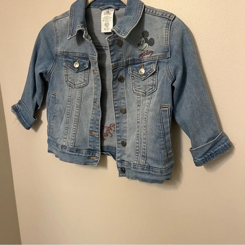 Disney Mickey Mouse‎ Denim Jacket Toddler Size 4T Blue YOUTH Disney world EUC